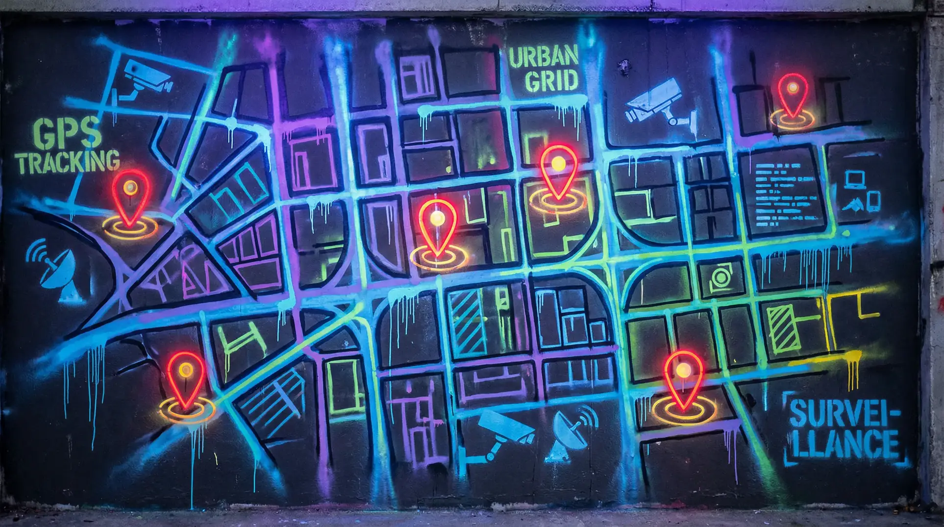 3分25秒聂小雨吃鸡视频 狗仔追踪地图 - 城市涂鸦风格